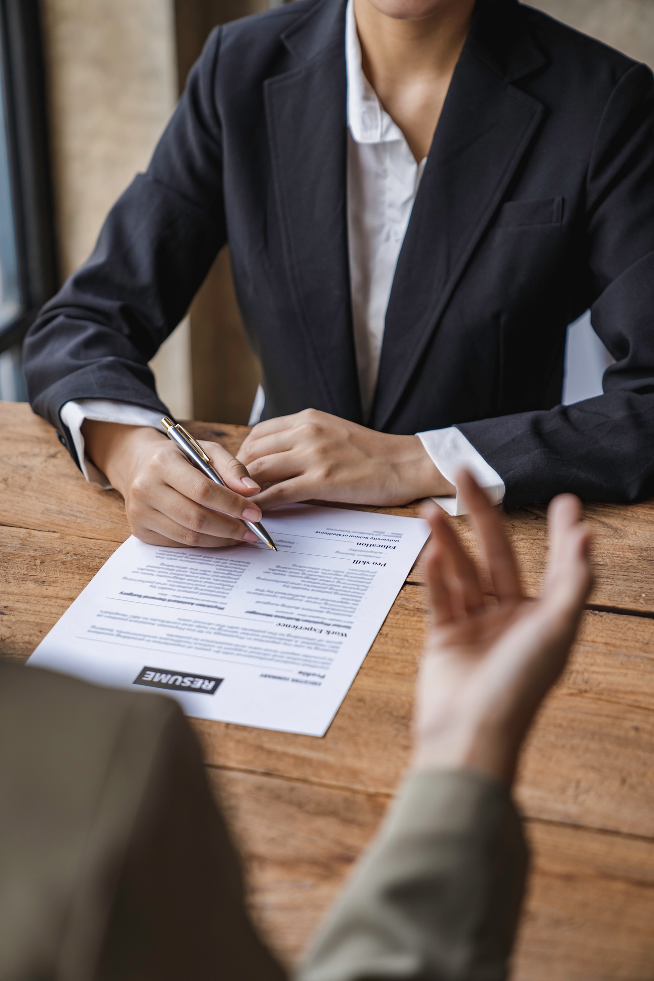 HR manager interviewing job applicants Successful job interviews work history Recruiters or managers